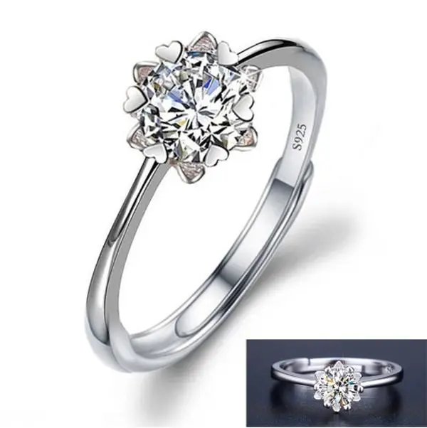 The snowflake shaped silver ring opening can be adjusted to fit anyone's exquisite gift