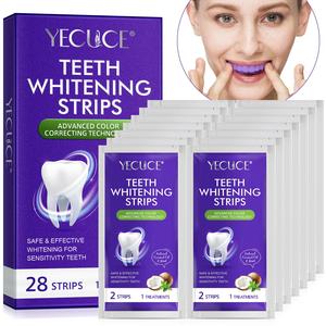 Yecuce Coconut Oil & Mint Tooth Stickers, Whitening Teeth Strips, Teeth Brightening Strips, Neutralize Tones, Remove Plaque, Relieve Teeth Sensitivity, 14 Pieces Pack