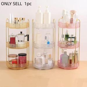 Multifunctional Rotating Storage Rack, Cosmetic Organizer Box, Makeup Tool Organizer, Desktop Display Shelf, Bathroom Kitchen Storage Holder, 1 Piece