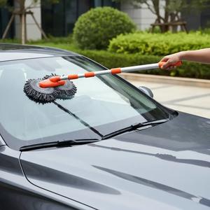 Long Handle Car Cleaning Brush with Double Brushes, 1 Piece Retractable Car Cleaning Mop, Professional Car Washing & Maintenance Supplies, Car Cleaning Products