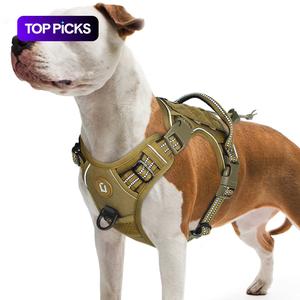 Tactical Dog, Durable Reflective Harness, No-Pull Design, Adjustable & Breathable Mesh Fabric, Extra-Large Size, Reflective for Outdoor Training & Walking
