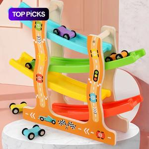 Wooden Race Track Car Toy, 1 Box Colorful Race Track Car Toy, Montessori Educational Toy for Kids, Perfect Gift for Holiday & Birthday, Christmas Gift, Genius Kid Toys, Santa Presents