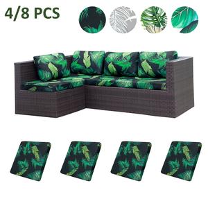 Leaf Print Outdoor Sofa Cushion Covers Set, Multiple Patterns Available, Indoor & Outdoor Use, Living Room Garden Patio Decor, Washable Cushion