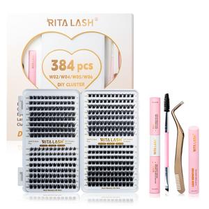 Individual False Eyelashes Kit, 1 Box Natural Look DIY Volume Eyelashes Extensions, Self Grafting Curl Cluster Lashes, Eye Makeup Enhancement False Eyelashes for Women & Girls, Cosmetic
