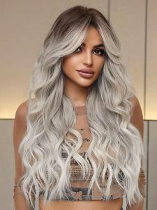 Fashionable All-match Ombre Long Wavy Wigs for Women, Gorgeous Fluffy Wigs with Blunt Bangs, Synthetic Wigs for Party, Daily Use, Fashion Wig for Women,  Wigs That Look Like Real Hair