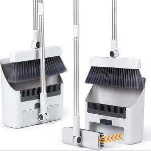 Broom & Dustpan Set, 3 Counts/set Including 1 Count Broom & 1 Count Brush & 1 Count Dustpan, Durable & Effective Cleaning Tool for Home Office School, Household Items