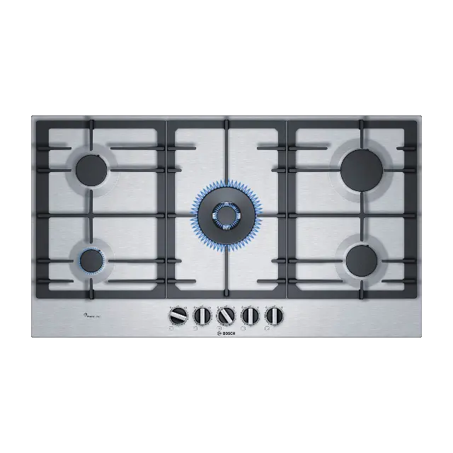 Bosch Series 6 PCR9A5B90 Gas Hob, Stainless Steel