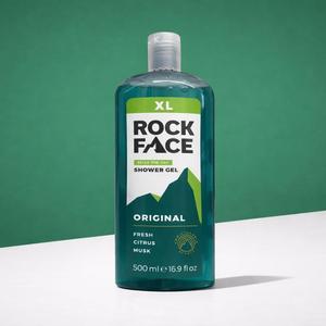 Rock Face Shower Gel - 500ml Shower Gel - Fresh and Citrus Original Scent - For Hair and Body - Recycled Bottle, Vegan Friendly