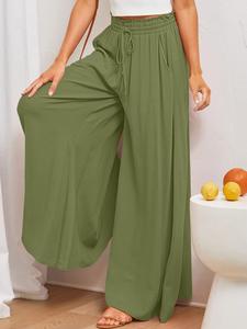 New Spring Summer Casual Drawstring Wide Leg Loose Fashion Versatile Long Pants for Women, Comfortable and Stylish Everyday Wear