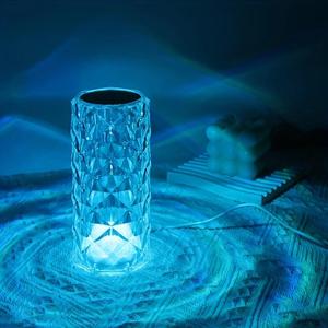 Mini USB Powered Colorful Crystal Ambient Light, Multi-colored Touch Night Light, Bedside Table Lamp For Bedroom Decor