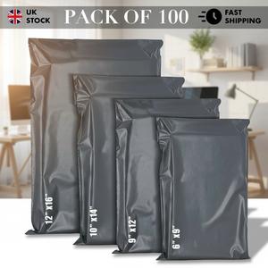 40/100 Mixed Mailing Poly Postal Self Seal Bags 4 Sizes, Bags for posting cloths, Small to Large Mailing Bags Postage Packaging Assorted Mailers Posting Shipping Post Parcel Package Bags, Vinted Bags, Secure packing bag selfseal Grey, Pink, Red, Blue
