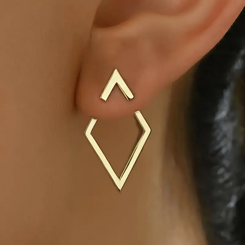 [Geometric earrings] Simple geometric line design earrings Suitable for daily and party wear, suitable for women's four-season accessories