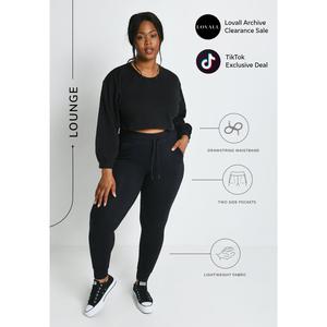 Lovall Recharge High Waisted Joggers - Midnight Black | Clearance | Standard and Plus Sizes Available, Sizes 6-28, | Lengths Available: Petite, Regular & Tall | Soft Breathable Touch Fabric, Flattering Slim Fit