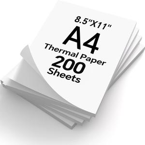 100/200 Sheets A4 Thermal Stationery Paper for Portable Printers, Foldable Print Paper for Home Office and Learning Use, Stationery Office Supplies