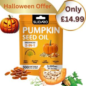 2-in-1 Pumpkin Seed Oil with Saw Palmetto 5X Enhanced | 300 Softgels | 3000mg Cold Pressed Pure Healthcare Oil | Supports Hair Growth, Prostate & Urinary Health  | Non-GMO, Gluten-Free Vegan Dietary Supplement [Halloween Gift]