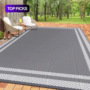 Outdoor Carpet, 1 Count Portable Reversible Outdoor Camping Mat, Waterproof Area Rug, Patio Rug, Deck Rug, Picnic Rug, Balcony Rug
