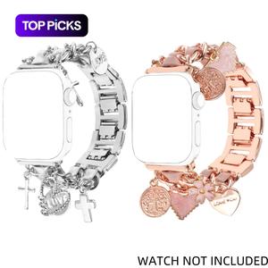 Fashionable Watch Band with Unique Pendants, 2 Counts Replacement Watch Band for iWatch Series 10 9 8 7 6 5 4 3 2 SE Ultra, Smart Watch Accessories, Wristband, Teen Girl Gifts