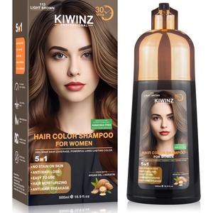 Kiwinz Professional 5-in-1 Women’s Hair Dye Shampoo – A must have Hair Color Shampoo - Argan Oil & Keratin | No Stain | Anti-Hair Loss | Moisturizing | Breakage Repai – 500ml