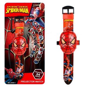 Spider-Man Iron Man Superhero Projection Watch, 24-Image Electronic Glowing Toy, Perfect Gift for Girls' Parties & Holidays