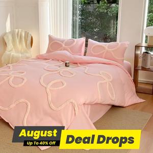 Bowknot Pattern Decorative Duvet Cover Set, 3 Counts/set Including 1 Count Machine Washable Duvet Cover & 2 Counts Pillowcase without Filler, Soft Comfortable Bedding Set for Home Bedroom, Comfy Bed Sets, Bed Sets Supplies, Microfiber Boho Bed Set