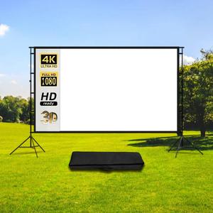Outdoor Projector Screen with Stand, Dual Triangle Stand, 60-150 Inches, Indoor and Outdoor Use, Compatible with All Projectors, Outdoor Movie Screen