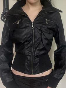 Women's PU Leather Long Sleeve Zipper Jacket, Casual Fashion Outerwear Coat, Stylish and Comfortable Design for Daily Wear, Womenswear