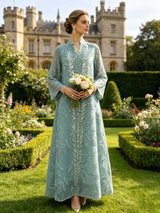 New Elegant Embroidered Mesh Dress for Women, Arabic Style Fashionable Comfort Design, Stylish and Chic Formal Evening Wear