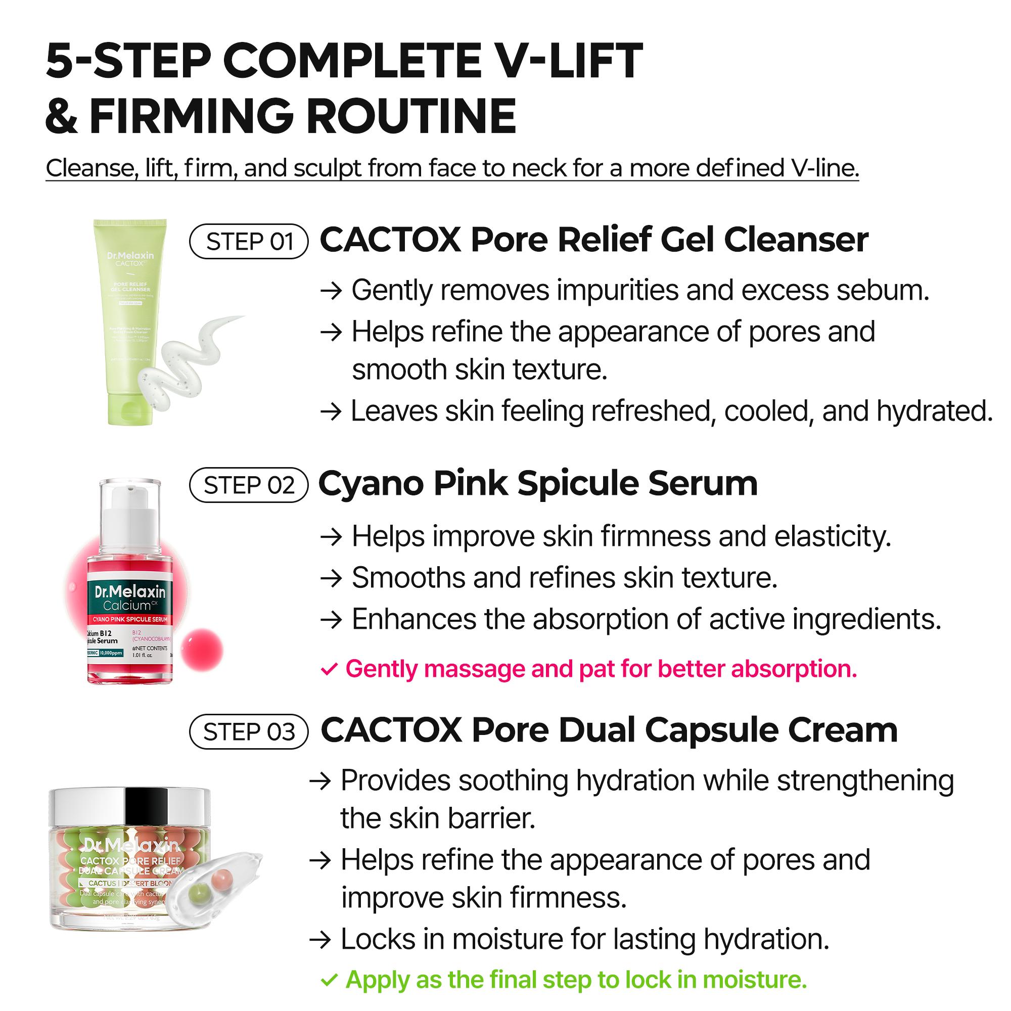 [Dr.Melaxin Official] Face-to-Neck V-Lift, Firming & Cooling 5-Step Complete Routine Set | Complete Sculpting Care Bundle