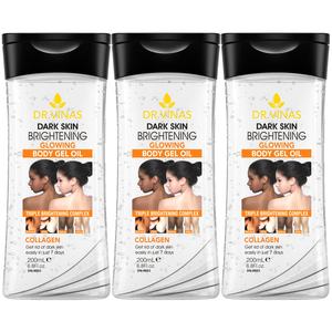3pcs 200ml WHITENING GLOWING BODY GEL OIL Body essential oils, skin care oils, moisturizing and hydrating care, suitable for all seasons, portable for travel for Body, Face, Hand,Foot, Lip, Eye, Moisturizer