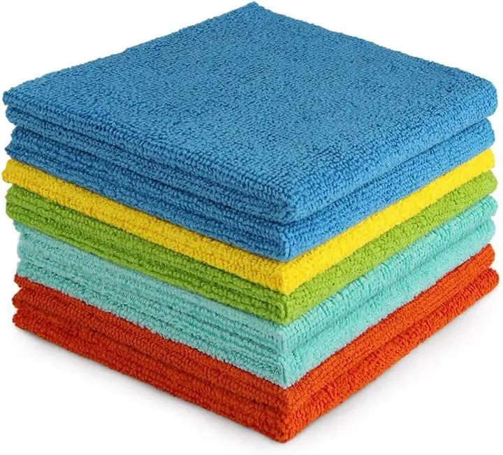 AIDEA Microfibre Cleaning Cloths 8 Pack,Reusable Kitchen Cleaning Towels Dish Cloths,Lint Free Streak Free Washable Duster Cloth for House, Car, Motorbike,Windows,30 x 30 cm
