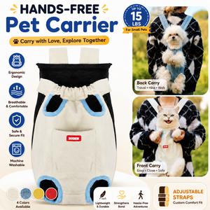 TUFFYUKI Pet Carrier Backpack for Cats Dogs Breathable Mesh Travel Bag Comfortable Outdoor Carrier for Small Medium Pets Adjustable Straps Velcro Pocket UK Pet Parents