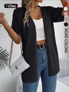 Women's Plain Hollow Out Cardigan, Casual Open Front Knitwear for Summer, Fashion Women's Knit Clothing for Daily Wear, Tops