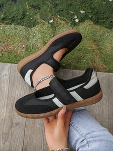 Lucky Step Women's Low Top Flat Fashion Sneakers, Vintage Classic Casual Lace-Up, PU Leather Mesh, Sporty Style, All Seasons, Lowtop Casual Sneaker