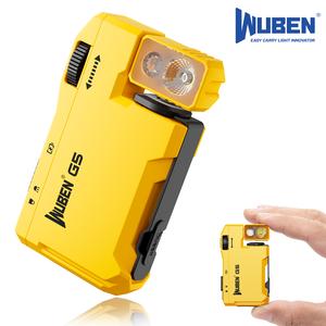 WUBEN G5 Rotatable Pocket Flashlight, Mini RGB Work Torch 400 Lumens, USB C Rechargeable with Magnetic Clip, Portable LED Light for Work Hiking Camping EDC