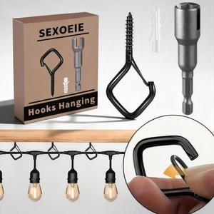 40pcs Ceiling Hooks for Outdoor Plants and Lights, Durable Metal Hooks for Patio Garden and Pergola, String Light Decorations, Decorative