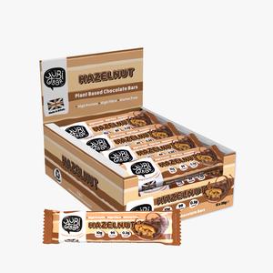 YuBi Bar Hazelnut 12 Pack - Protein Bars - 99 Calories, High Protein and High Fibre, Low Sugar, Gluten Free and Dairy Free Snacks with Milk Chocolate