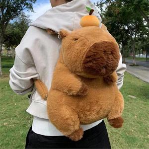 Capybara Design Plush Backpack, Cute Animal Design Stuffed Toy Backpack, Kawaii Plushies for Women & Men, Ideal Birthday Gifts