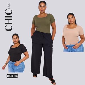 ChicHero Ribbed Square Neck Casual Comfort Short Sleeve Bodysuit Womenswear Elegance Fit Fitted Piece Polyester Style Tops tops black  friday  sale Comfy Square Neck Shapewear Bodysuit