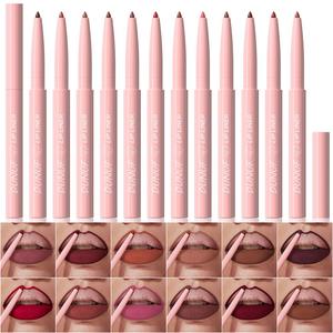 Waterproof Lip Liner Set, 12pcs/set Matte Easy Coloring Lip Liner Pencil, Suitable for All Occasions Lip Makeup, Girls and Women Makeup Accessories, Cosmetic, Trending Makeup, Matte Lip Liner Stain, Lip Lacquer Lipliner