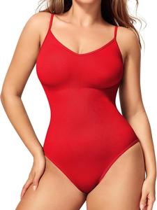 Women's Solid Color Open Crotch Snap Button Closure Shapewear Bodysuit, Minimalist High Stretch Adjustable Spaghetti Strap Tummy Control Butt Lifting Shaper, Ladies Shapewear, Shapewear Body Sculpting, Womenswear, Underwear