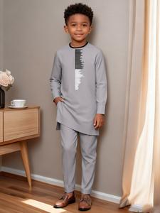 Boys' African Style Dress Set, Outfit, Minimalist, Comfortable and Stylish, Suitable for Daily Wear and Parties