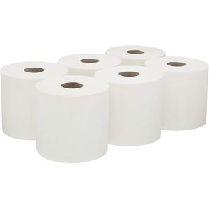Super Absorbent 2-Ply White Centrefeed Rolls - 6 Pack, 70M Length