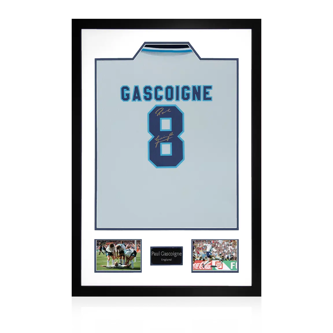 Paul Gascoigne Signed England 96' Shirt Premium Frame
