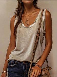 Women's Casual Seam Hem Vest, Fitted Design, Solid Sleeveless, Solid Color, Perfect for Daily Wear, Comfortable and Stylish, Ideal for Spring and Fall, Vest Tops