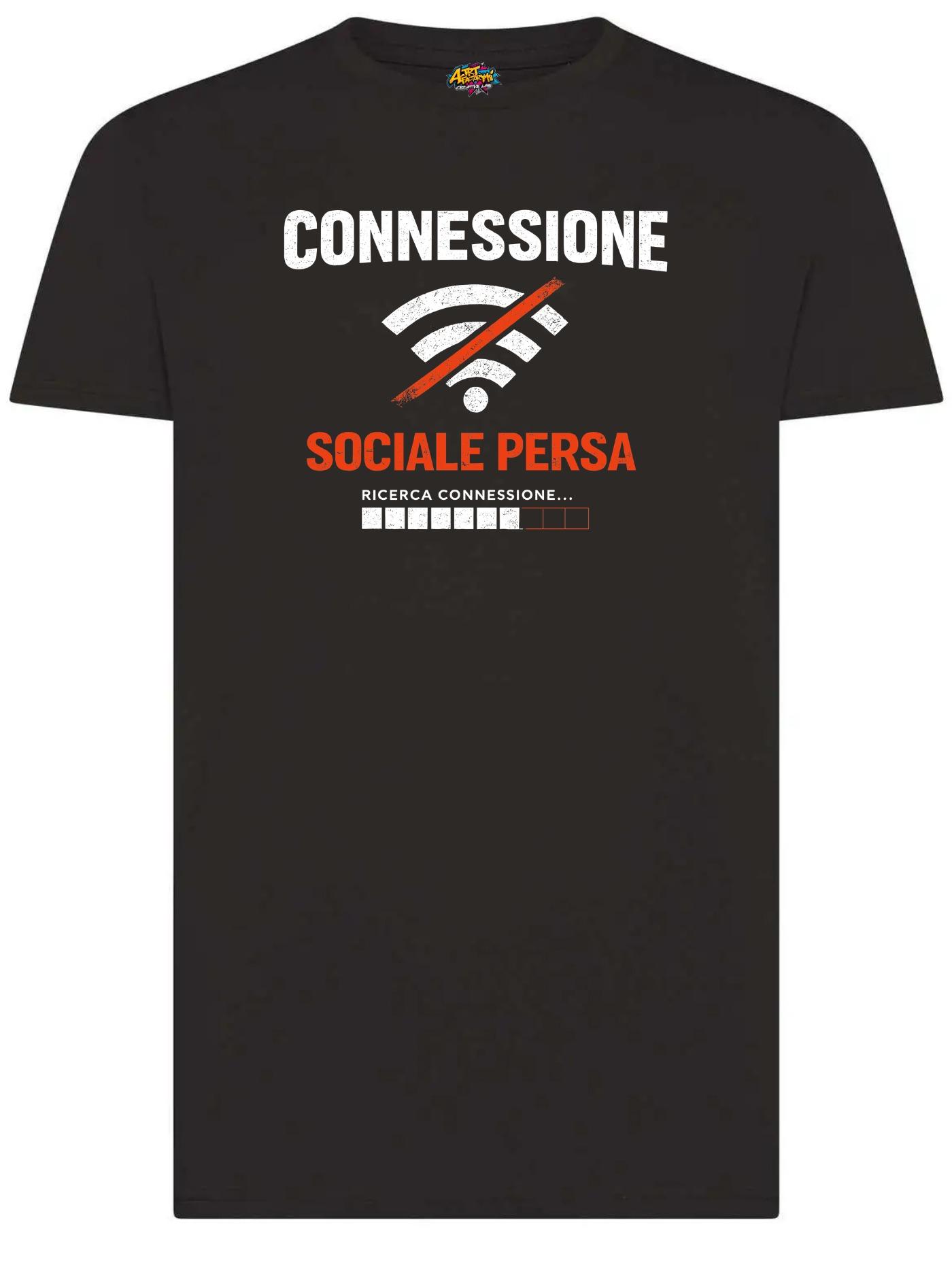 T-Shirt Connessione Sociale Persa 100% Cotone Comfortabile e Versatile per Occasioni Casual e Relax