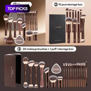 Maange 10/20-Piece Aluminum Makeup Brush Set, Makeup Brush Kit, Synthetic Makeup Brushes, Makeup Blending Brush, Make Up Tools, Cosmetic Brush Set, Includes Foundation, Powder, Blush, Eyeshadow, Concealer, Highlighter, Sponge, Storage Box #TOP PICKS