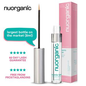 nuorganic Lash Growth Serum 8ml - Thicker Fuller Longer Lashes - Prostaglandin Free Natural Ingredients Cruelty Free Vegan - TikTok Famous Formula