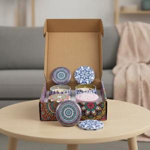 Scented Candle Set, 4 Counts/box Long Lasting Aromatherapy Candle, Home Fragrance for Living Room Bedroom, Gift for Friend & Family, Decor