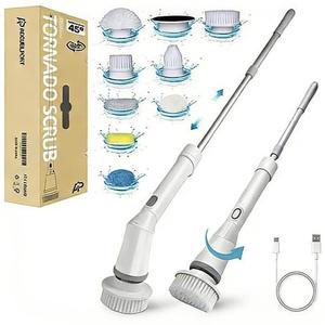【Cleaning Essentials】AccueilPort 9-in-1 Cordless Electric Cleaning Brush – Dual-Speed Rotating Scrubber with Adjustable Long Handle & 9 Multi-Use Brush Heads | Ideal for Floors, Bathrooms & Tiles | Great Gift Choice