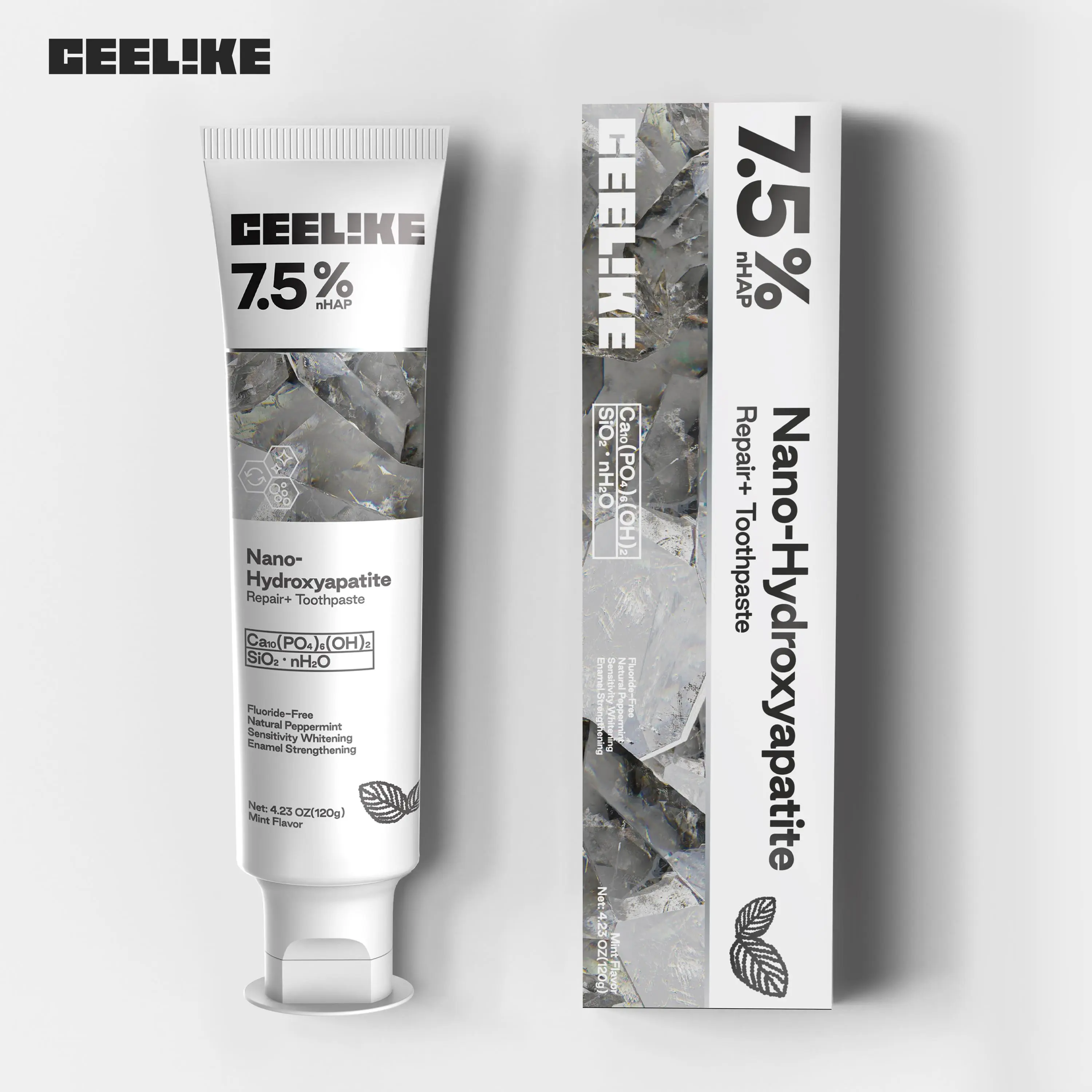 CEELIKE Fluoride-Free Hydroxyapatite Toothpaste | Enamel Repair & Strengthening | Fresh Breath & Mild Mint | 4.23 oz